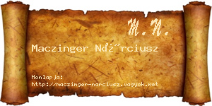 Maczinger Nárciusz névjegykártya